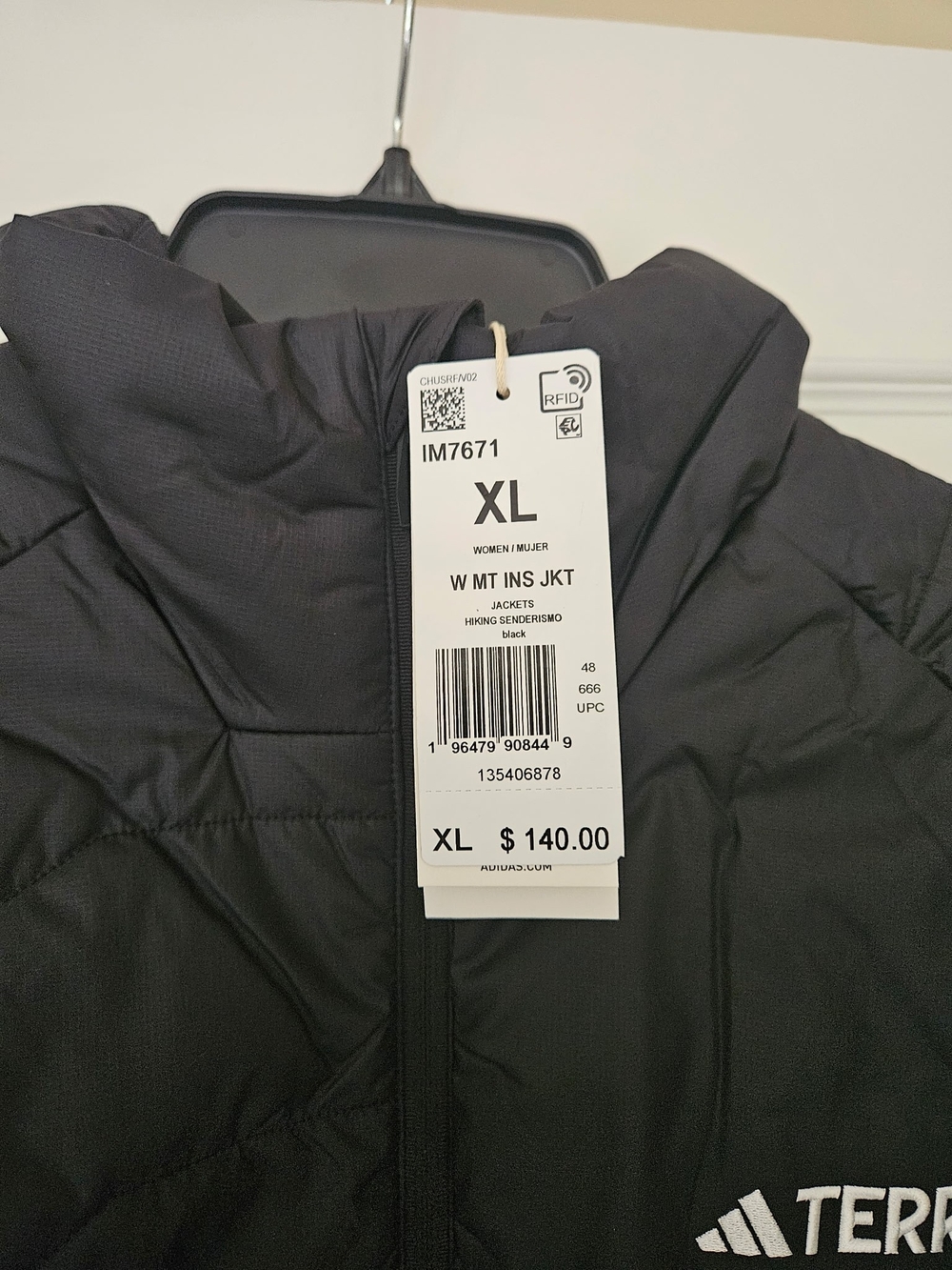 Women's Insulated Puffer Jacket - Black, XL